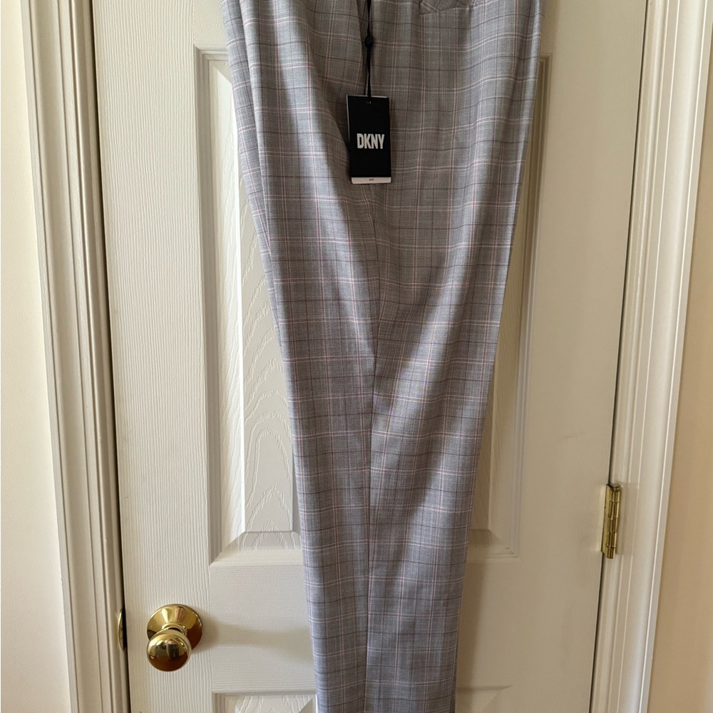 DKNY Classic Gray Checkered Trousers